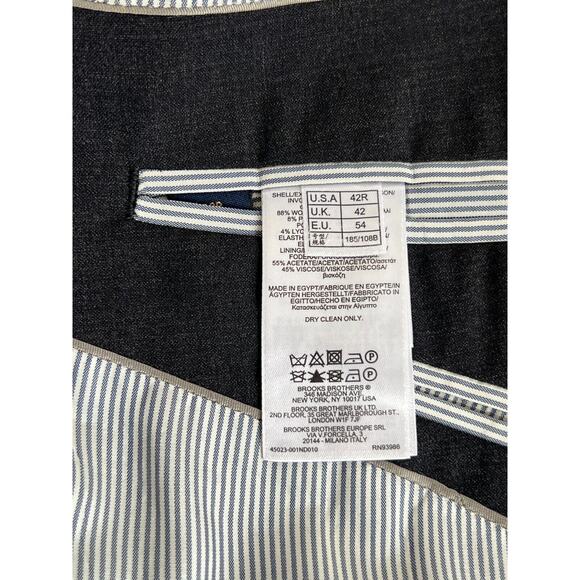Brooks Brothers Blazer Mens 42R Explorer Regent Fit Stretch Wool 2 Button Jacket - Picture 9 of 16
